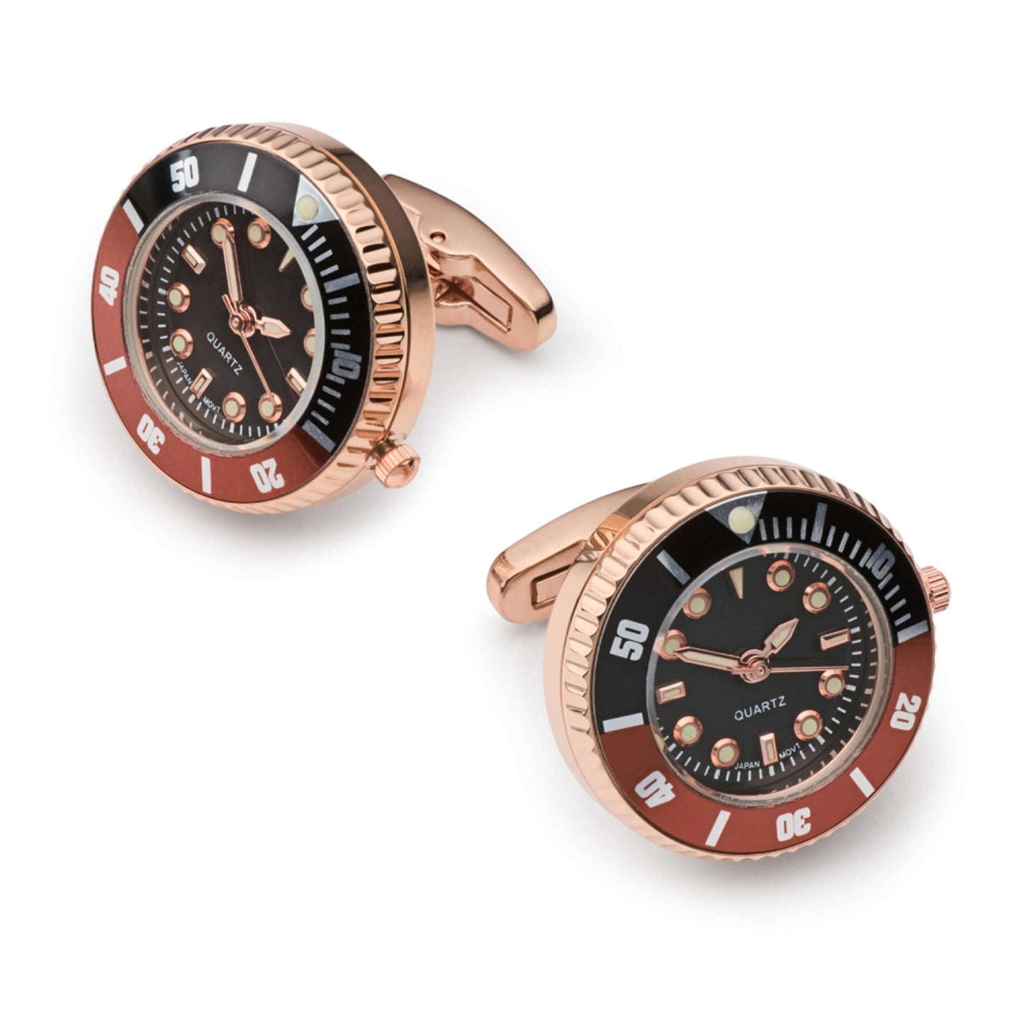 Working 'Root Beer' Watch Cufflinks In Rose Gold