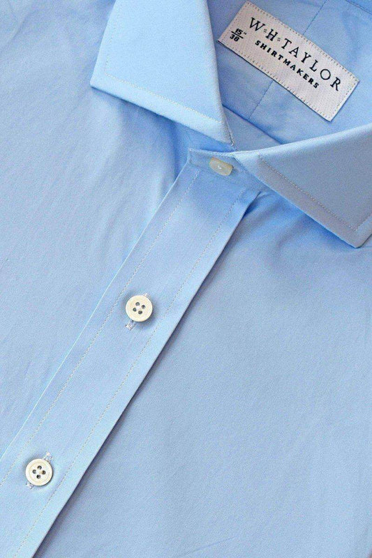 Pack of Three Plain Sky Blue Poplin Ladies Bespoke Shirt - whtshirtmakers.com