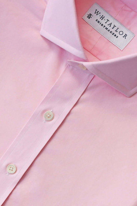 Plain Pink 160's Superfine Poplin Men's Bespoke Shirt - whtshirtmakers.com